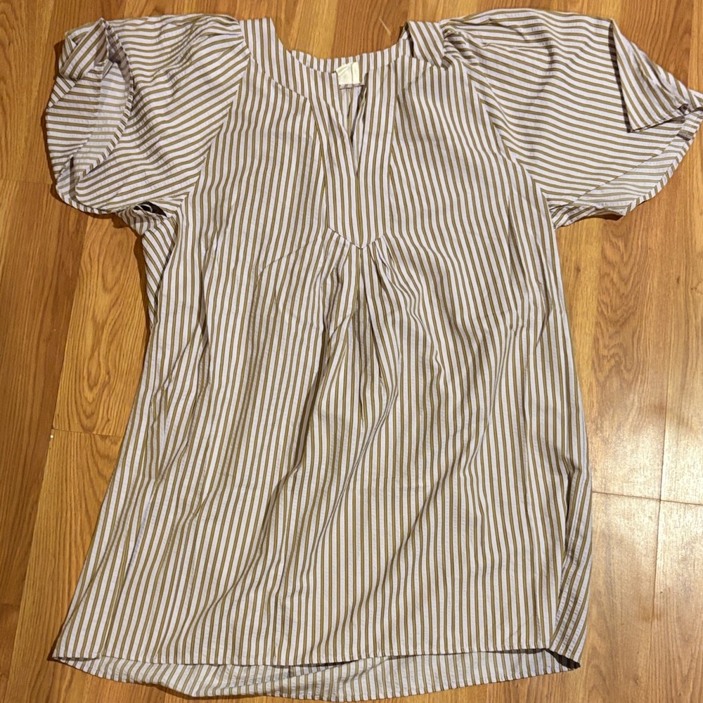 Striped Puff Sleeve Dress